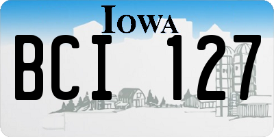 IA license plate BCI127
