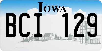 IA license plate BCI129