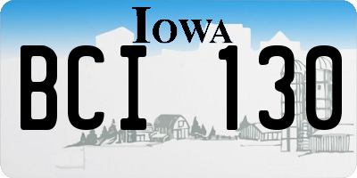 IA license plate BCI130