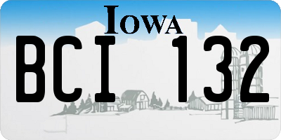 IA license plate BCI132