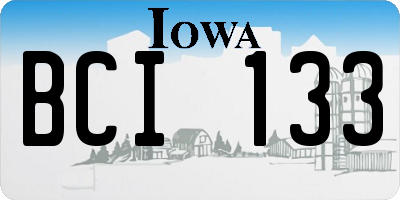IA license plate BCI133