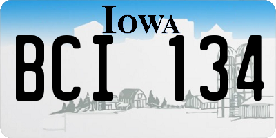 IA license plate BCI134