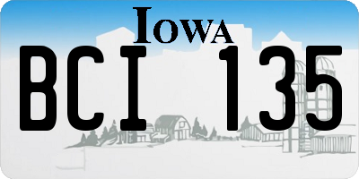 IA license plate BCI135