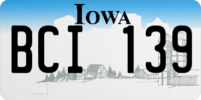 IA license plate BCI139