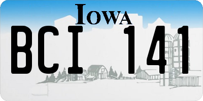 IA license plate BCI141