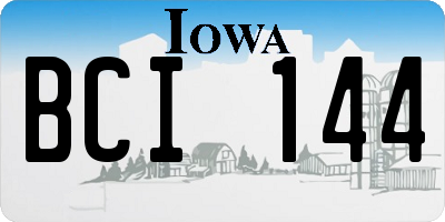 IA license plate BCI144
