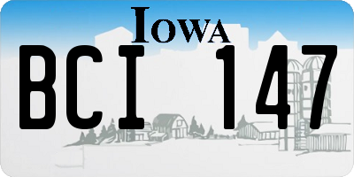 IA license plate BCI147