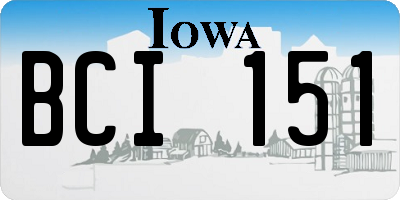 IA license plate BCI151