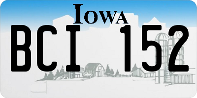 IA license plate BCI152