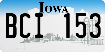 IA license plate BCI153