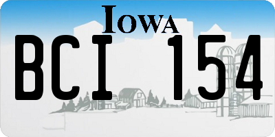 IA license plate BCI154