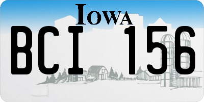IA license plate BCI156