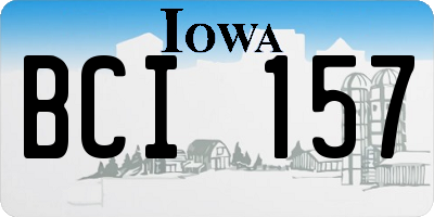 IA license plate BCI157