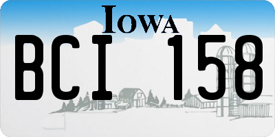 IA license plate BCI158