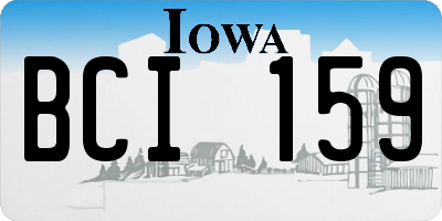 IA license plate BCI159