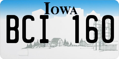IA license plate BCI160