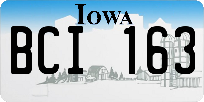 IA license plate BCI163