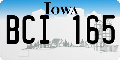 IA license plate BCI165