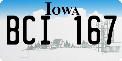 IA license plate BCI167