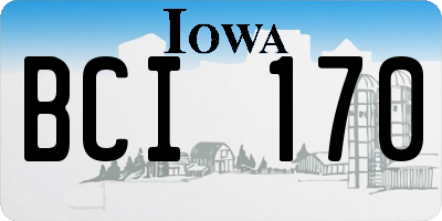 IA license plate BCI170