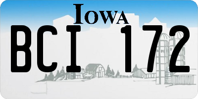 IA license plate BCI172