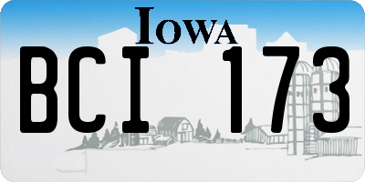 IA license plate BCI173