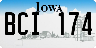 IA license plate BCI174