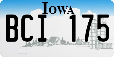 IA license plate BCI175
