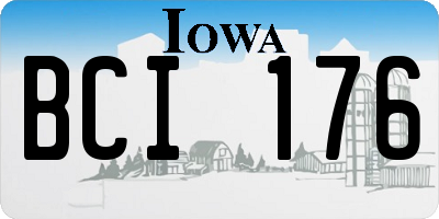 IA license plate BCI176