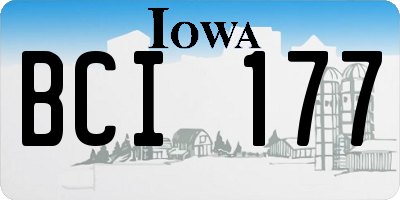 IA license plate BCI177