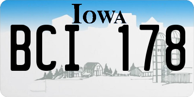 IA license plate BCI178