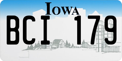 IA license plate BCI179