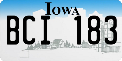 IA license plate BCI183