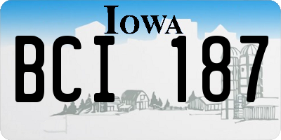 IA license plate BCI187