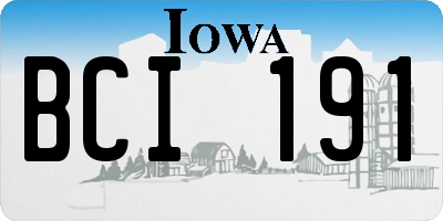 IA license plate BCI191