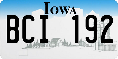 IA license plate BCI192