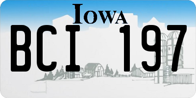 IA license plate BCI197