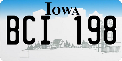 IA license plate BCI198