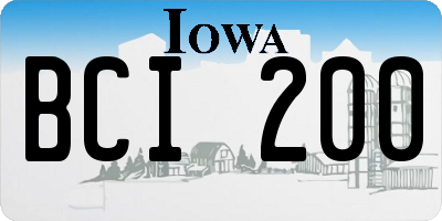 IA license plate BCI200