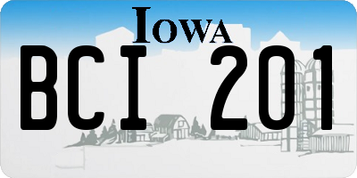 IA license plate BCI201