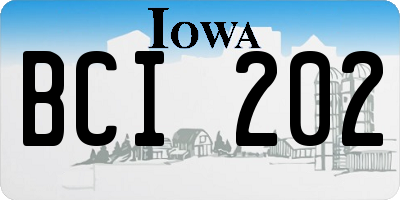 IA license plate BCI202