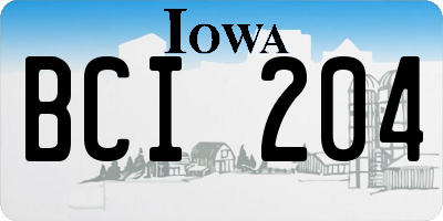 IA license plate BCI204