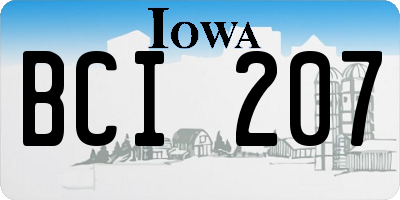 IA license plate BCI207