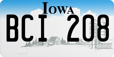 IA license plate BCI208