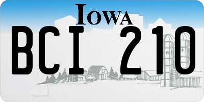 IA license plate BCI210