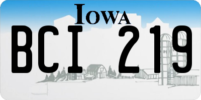 IA license plate BCI219