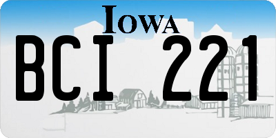 IA license plate BCI221
