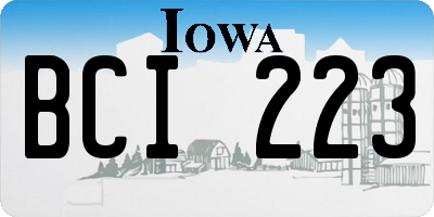 IA license plate BCI223