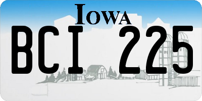 IA license plate BCI225