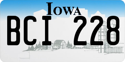 IA license plate BCI228